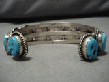Incredible Vintage Navajo Turquoise Sterling Silver Native American Bracelet Old-Nativo Arts