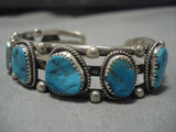 Incredible Vintage Navajo Turquoise Sterling Silver Native American Bracelet Old-Nativo Arts