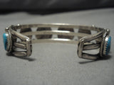 Incredible Vintage Navajo Turquoise Sterling Silver Native American Bracelet Old-Nativo Arts