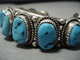 Incredible Vintage Navajo Turquoise Sterling Silver Native American Bracelet Old-Nativo Arts
