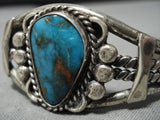 Incredible Vintage Navajo Turquoise Sterling Silver Native American Bracelet Old-Nativo Arts