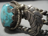 Incredible Vintage Navajo Turquoise Sterling Silver Native American Bracelet Old-Nativo Arts