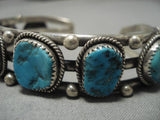 Incredible Vintage Navajo Turquoise Sterling Silver Native American Bracelet Old-Nativo Arts