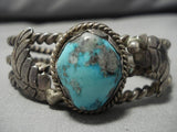 Incredible Vintage Navajo Turquoise Sterling Silver Native American Bracelet Old-Nativo Arts
