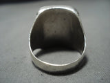 Incredible Vintage Zuni/ Native American Jewelry Navajo Huge Turquoise Sterling Silver Ring Old-Nativo Arts