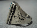 Incredible Vintage Zuni/ Native American Jewelry Navajo Huge Turquoise Sterling Silver Ring Old-Nativo Arts