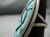 Incredible Vintage Zuni/ Native American Jewelry Navajo Light Turquoise Sterling Silver Swirl Ring-Nativo Arts