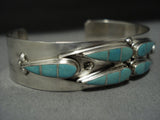 Incredible Vintage Zuni Native American Jewelry Navajo Sterling Silver Turquoise Bracelet-Nativo Arts
