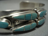 Incredible Vintage Zuni Native American Jewelry Navajo Sterling Silver Turquoise Bracelet-Nativo Arts