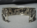 Incredibly Detailed!! Navajo Sterling Silver Horse Love Bracelet Native American-Nativo Arts