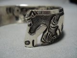 Incredibly Detailed!! Navajo Sterling Silver Horse Love Bracelet Native American-Nativo Arts