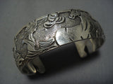 Incredibly Detailed!! Navajo Sterling Silver Horse Love Bracelet Native American-Nativo Arts