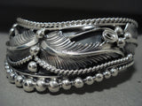 Incredibly Detailedc Vintage Navajo 'Flower Garden' Native American Jewelry Silver Bracelet-Nativo Arts