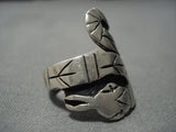 Incredibly Intricate!! Vintage Native American Jewelry Navajo Sterling Silver Snake Ring Old-Nativo Arts