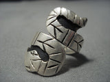 Incredibly Intricate!! Vintage Native American Jewelry Navajo Sterling Silver Snake Ring Old-Nativo Arts