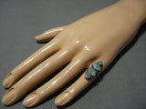 Incredibly Intricate Vintage Native American Jewelry Zuni Turquoise Sterling Silver Flower Ring Old-Nativo Arts