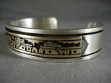 Incredibly Intricate Vintage Navajo 'Golden Pueblo' Native American Jewelry Silver Bracelet Old-Nativo Arts