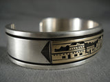 Incredibly Intricate Vintage Navajo 'Golden Pueblo' Native American Jewelry Silver Bracelet Old-Nativo Arts