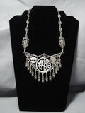 Incredibly Intricate!! Vintage Navajo Sterling Silver Native American Jewelry Necklace-Nativo Arts