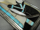 Incredibly Intricate Vintage Navajo Turquoise Horse Native American Jewelry Silver Buckle Old-Nativo Arts