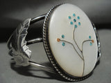Incredibly Intricate Vintage Zuni/ Navajo Turquoise Flower Native American Jewelry Silver Bracelet-Nativo Arts