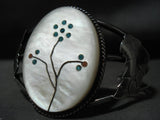 Incredibly Intricate Vintage Zuni/ Navajo Turquoise Flower Native American Jewelry Silver Bracelet-Nativo Arts