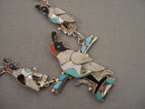 Incredibly Intricate Vintage Zuni 'Quail Love' Turquoise Native American Jewelry Silver Necklace Set-Nativo Arts