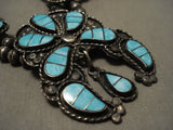 Incredibly Intricate Zuni Turquoise Native American Jewelry Silver Squash Blossom Necklace-Nativo Arts