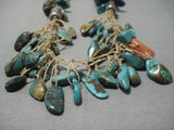 Incredibly Rare Vintage Native American Navajo Turquoise Sterling Silver Necklace Old-Nativo Arts