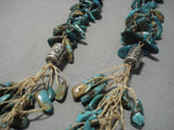 Incredibly Rare Vintage Native American Navajo Turquoise Sterling Silver Necklace Old-Nativo Arts