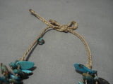 Incredibly Rare Vintage Native American Navajo Turquoise Sterling Silver Necklace Old-Nativo Arts
