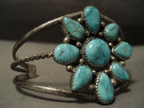 Incredibly Rare Vintage Navajo Apache Turquoise Native American Jewelry Silver Star Bracelet-Nativo Arts