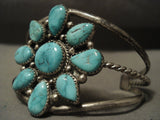 Incredibly Rare Vintage Navajo Apache Turquoise Native American Jewelry Silver Star Bracelet-Nativo Arts
