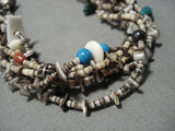 Incredibly Unique Real Pot Vintage Native American Jewelry Navajo Sterling Silver Turquoise Necklace-Nativo Arts