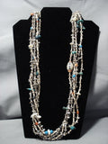 Incredibly Unique Real Pot Vintage Native American Jewelry Navajo Sterling Silver Turquoise Necklace-Nativo Arts