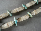 Incredibly Unique Very Old Vintage Santo Domingo Turquoise Shell Necklace-Nativo Arts