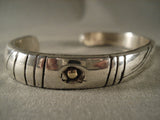 Ingot Hand Wrought Vintage Navajo Jimmie King Native American Jewelry Silver Bracelet-Nativo Arts