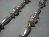 Insane Quality!! Vintage Navajo Tubule Sterling Native American Jewelry Silver Necklace Old Pawn-Nativo Arts