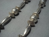 Insane Quality!! Vintage Navajo Tubule Sterling Native American Jewelry Silver Necklace Old Pawn-Nativo Arts