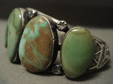 Intense And Rare Carico Lake Turquoise Navajo Native American Jewelry Silver Bracelet-Nativo Arts