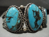 Intense Blue Heavy Vintage Navajo Native American Jewelry Silver Bracelet Old Jewelry-Nativo Arts