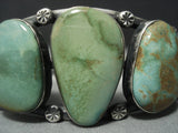 Intense Royston Turquoise Vintage Navajo Sterling Native American Jewelry Silver Bracelet-Nativo Arts