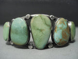 Intense Royston Turquoise Vintage Navajo Sterling Native American Jewelry Silver Bracelet-Nativo Arts