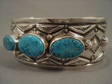 Intense Spiderweb Turquoise Navajo Modernistic Willie Family Native American Jewelry Silver Bracelet-Nativo Arts