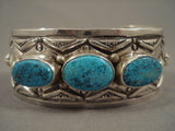 Intense Spiderweb Turquoise Navajo Modernistic Willie Family Native American Jewelry Silver Bracelet-Nativo Arts