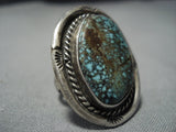 Intense Spiderweb Turquoise Vintage Native American Jewelry Navajo Sterling Silver Ring Old-Nativo Arts
