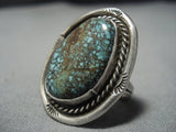Intense Spiderweb Turquoise Vintage Native American Jewelry Navajo Sterling Silver Ring Old-Nativo Arts