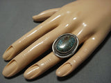 Intense Spiderweb Turquoise Vintage Native American Jewelry Navajo Sterling Silver Ring Old-Nativo Arts