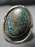 Intense Spiderweb Turquoise Vintage Native American Jewelry Navajo Sterling Silver Ring Old-Nativo Arts