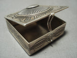 Intricacy Galore Vintage Navajo Sterling Native American Jewelry Silver Box Pillbox-Nativo Arts